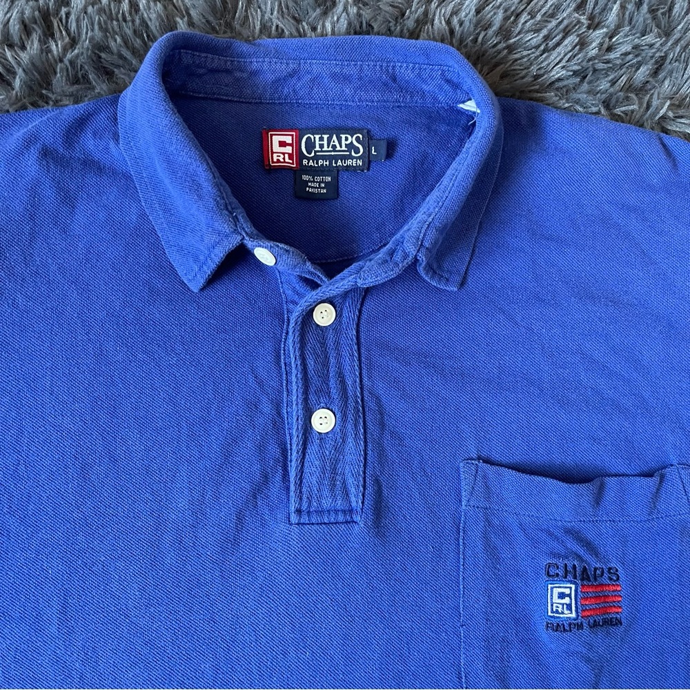 Chaps Ralph Lauren Blue Polo Shirt Vibrant Royal Embroidery